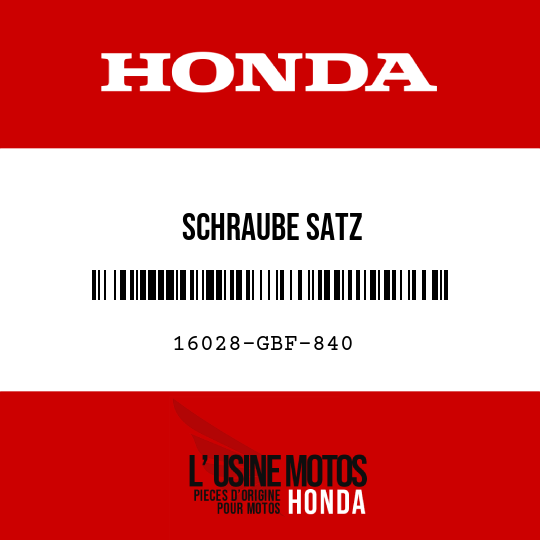 image de 16028-GBF-840 SCHRAUBE SATZ