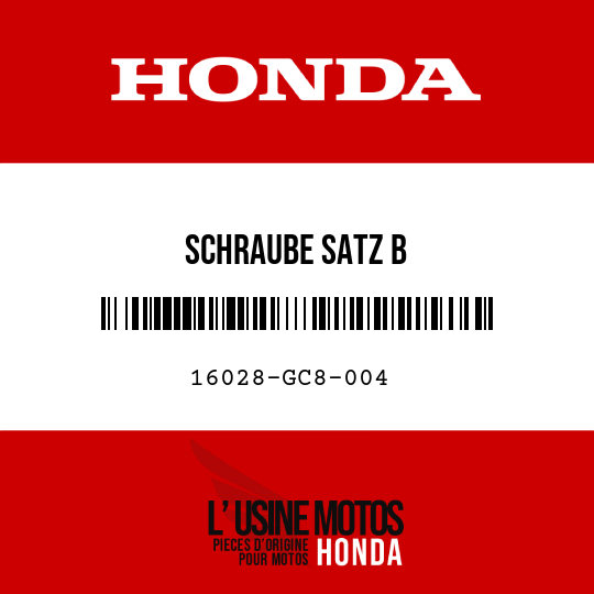 image de 16028-GC8-004 SCHRAUBE SATZ B