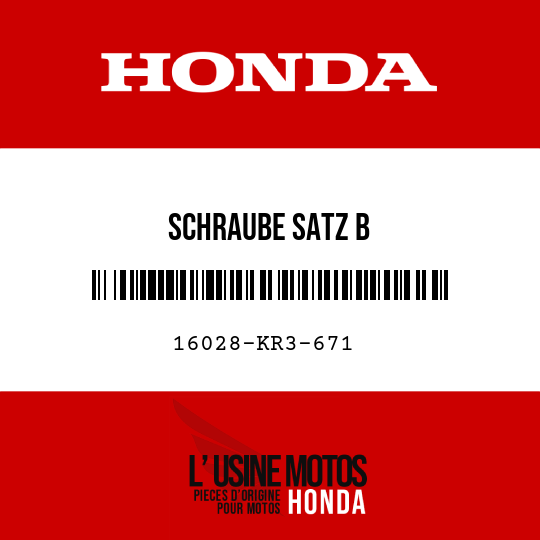 image de 16028-KR3-671 SCHRAUBE SATZ B