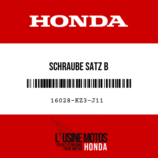 image de 16028-KZ3-J11 SCHRAUBE SATZ B