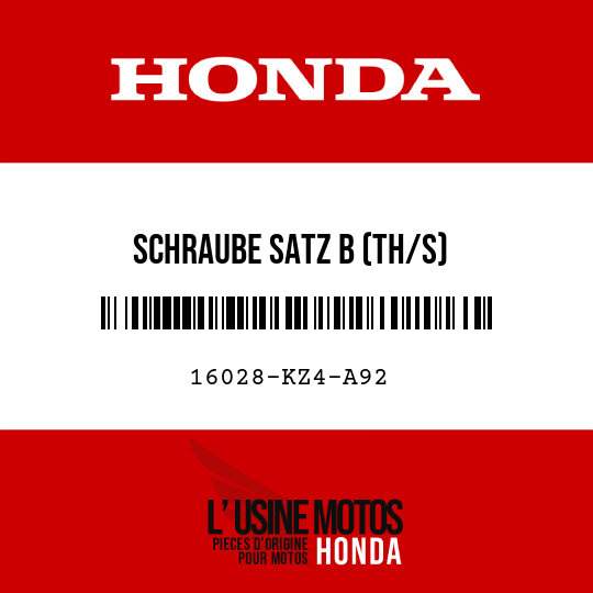 image de 16028-KZ4-A92 SCHRAUBE SATZ B (TH/S)