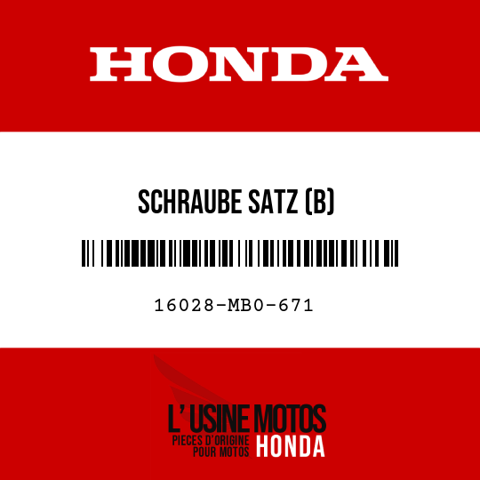image de 16028-MB0-671 SCHRAUBE SATZ (B)