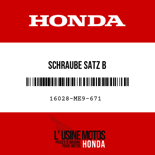 image de 16028-ME9-671 SCHRAUBE SATZ B