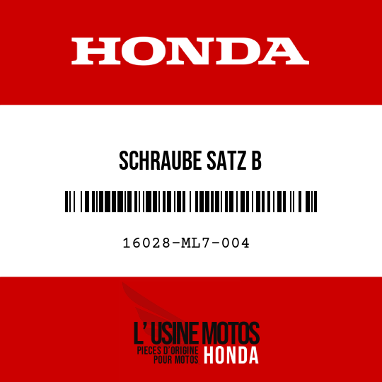 image de 16028-ML7-004 SCHRAUBE SATZ B