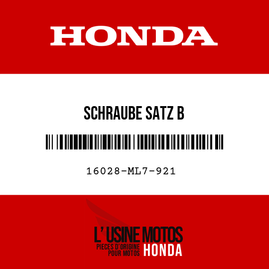 image de 16028-ML7-921 SCHRAUBE SATZ B