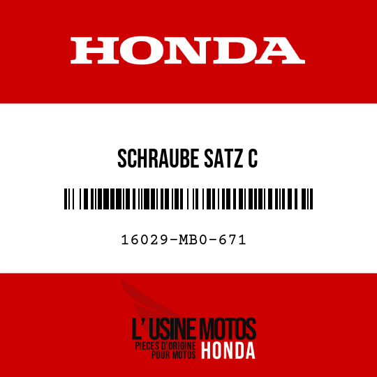 image de 16029-MB0-671 SCHRAUBE SATZ C