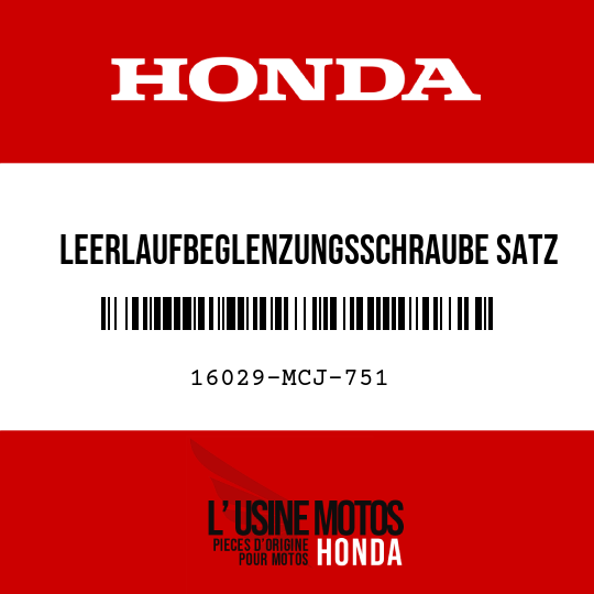 image de 16029-MCJ-751 LEERLAUFBEGLENZUNGSSCHRAUBE SATZ