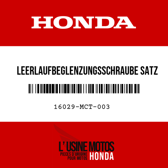 image de 16029-MCT-003 LEERLAUFBEGLENZUNGSSCHRAUBE SATZ