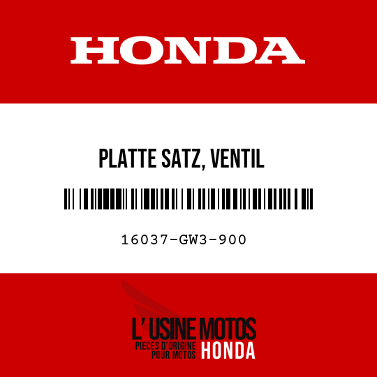 image de 16037-GW3-900 PLATTE SATZ, VENTIL
