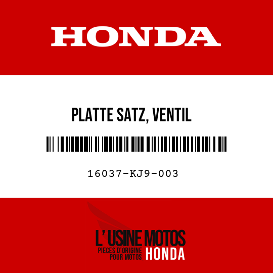 image de 16037-KJ9-003 PLATTE SATZ, VENTIL