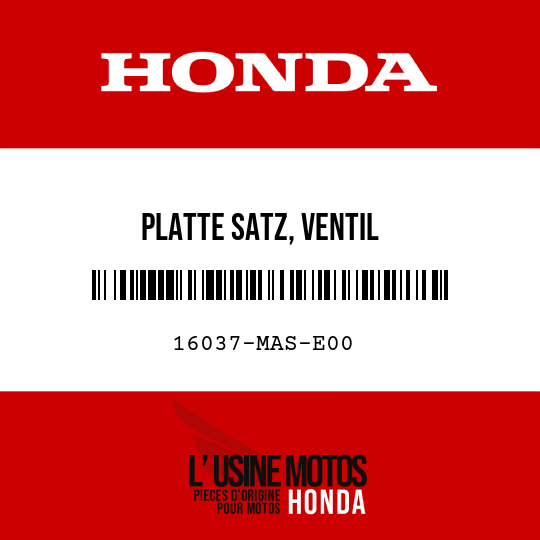 image de 16037-MAS-E00 PLATTE SATZ, VENTIL