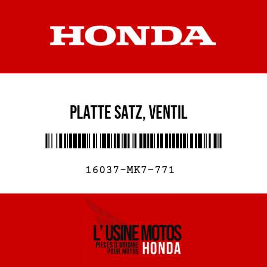 image de 16037-MK7-771 PLATTE SATZ, VENTIL