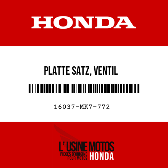 image de 16037-MK7-772 PLATTE SATZ, VENTIL