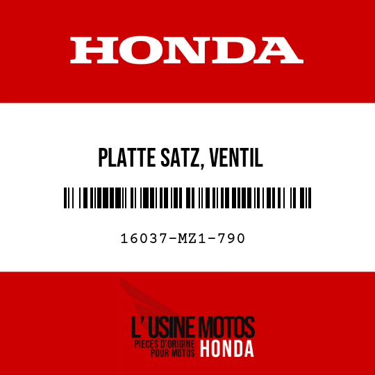 image de 16037-MZ1-790 PLATTE SATZ, VENTIL