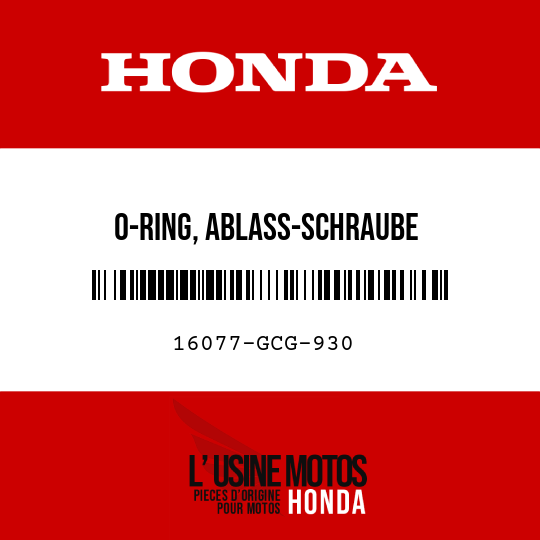 image de 16077-GCG-930 O-RING, ABLASS-SCHRAUBE