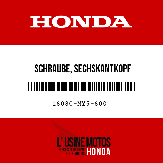 image de 16080-MY5-600 SCHRAUBE, SECHSKANTKOPF