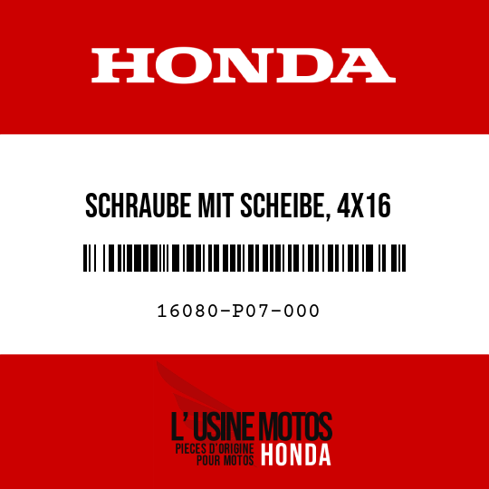 image de 16080-P07-000 SCHRAUBE MIT SCHEIBE, 4X16