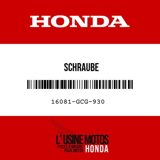 image de 16081-GCG-930 SCHRAUBE