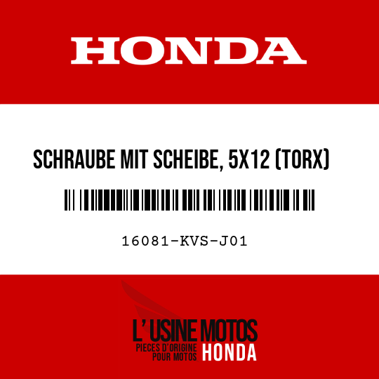 image de 16081-KVS-J01 SCHRAUBE MIT SCHEIBE, 5X12 (TORX)