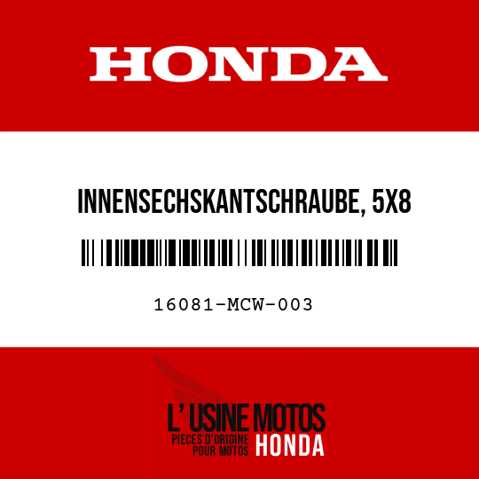 image de 16081-MCW-003 INNENSECHSKANTSCHRAUBE, 5X8