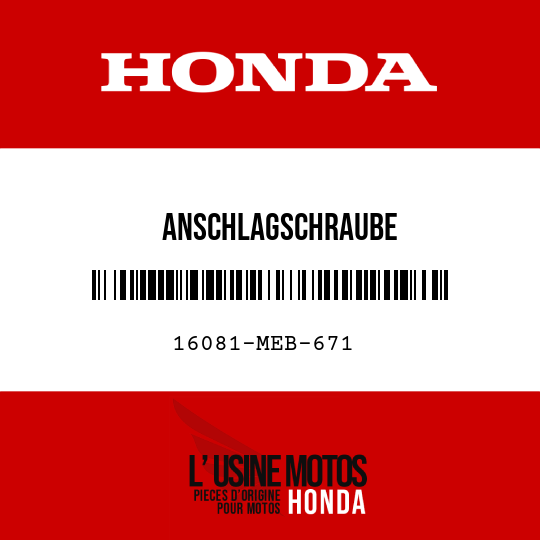image de 16081-MEB-671 ANSCHLAGSCHRAUBE