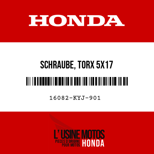 image de 16082-KYJ-901 SCHRAUBE, TORX 5X17