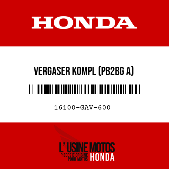 image de 16100-GAV-600 VERGASER KOMPL (PB2BG A)