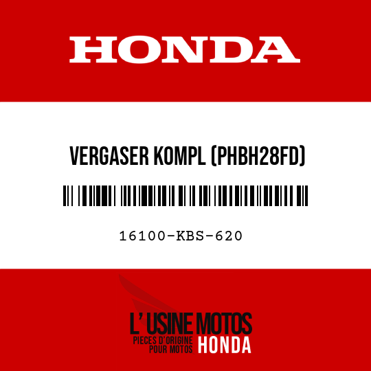 image de 16100-KBS-620 VERGASER KOMPL (PHBH28FD)