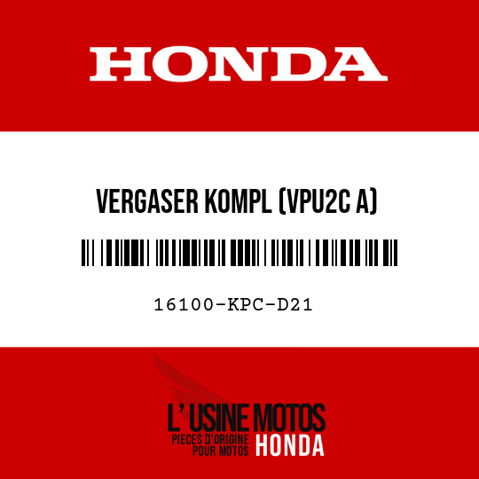 image de 16100-KPC-D21 VERGASER KOMPL (VPU2C A)