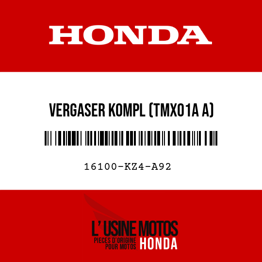 image de 16100-KZ4-A92 VERGASER KOMPL (TMX01A A)