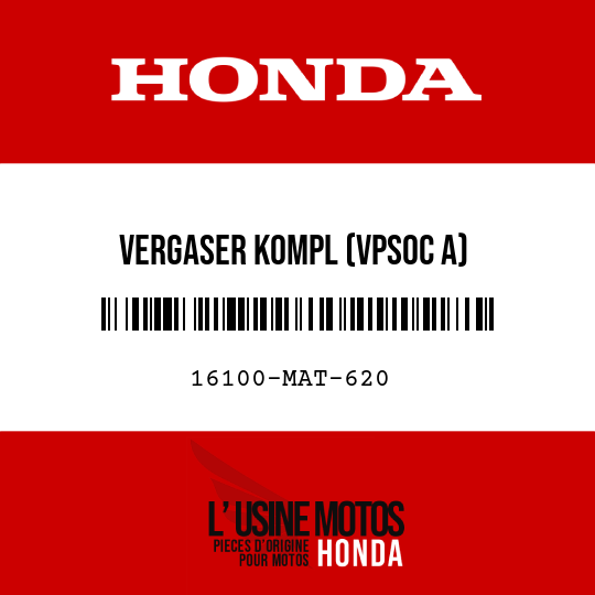 image de 16100-MAT-620 VERGASER KOMPL (VPS0C A)