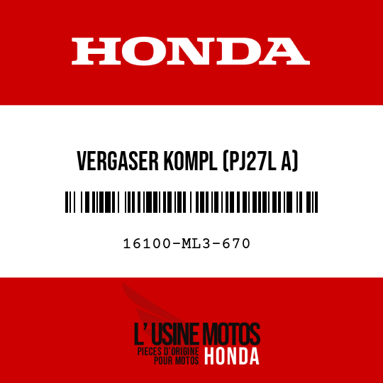 image de 16100-ML3-670 VERGASER KOMPL (PJ27L A)