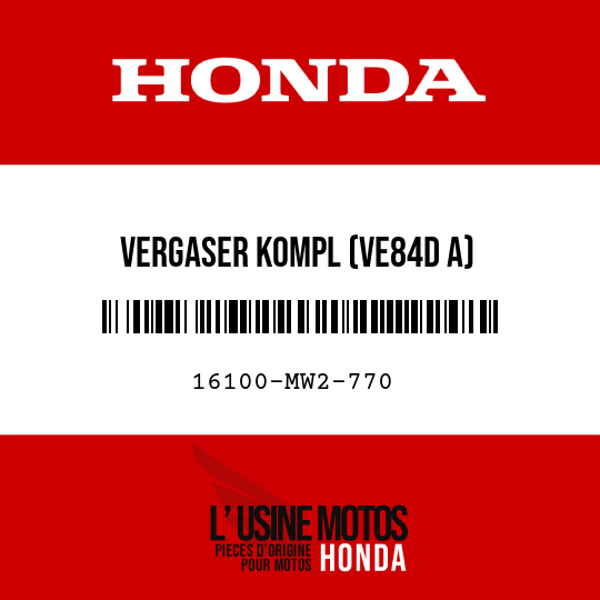 image de 16100-MW2-770 VERGASER KOMPL (VE84D A)