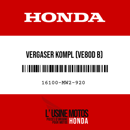 image de 16100-MW2-920 VERGASER KOMPL (VE80D B)