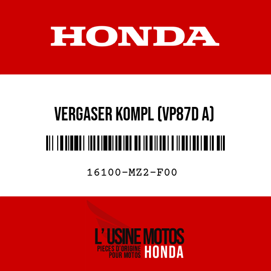 image de 16100-MZ2-F00 VERGASER KOMPL (VP87D A)