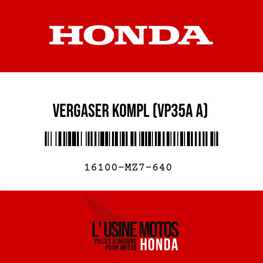 image de 16100-MZ7-640 VERGASER KOMPL (VP35A A)