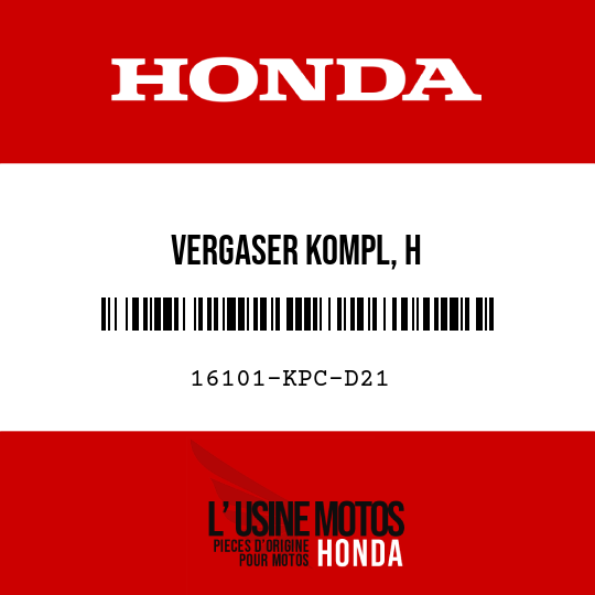 image de 16101-KPC-D21 VERGASER KOMPL, H