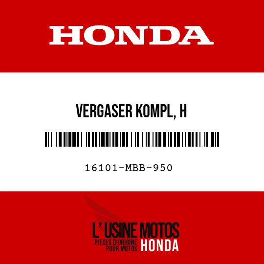 image de 16101-MBB-950 VERGASER KOMPL, H