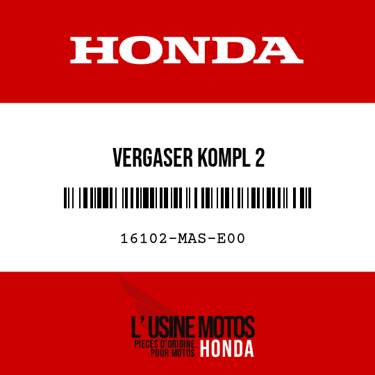 image de 16102-MAS-E00 VERGASER KOMPL 2