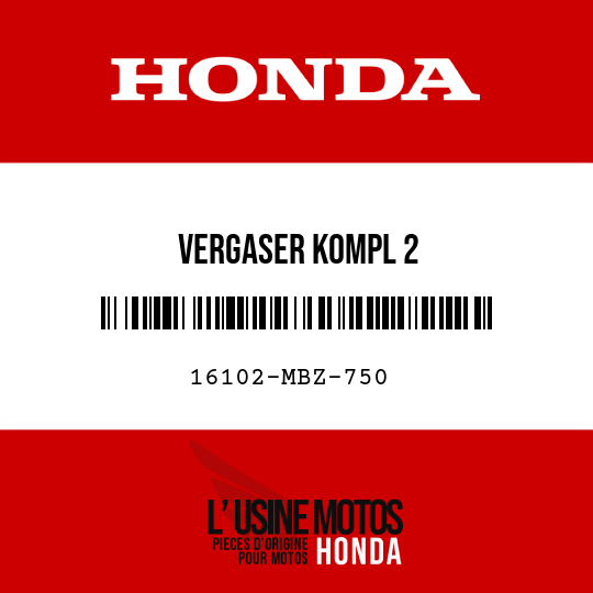 image de 16102-MBZ-750 VERGASER KOMPL 2