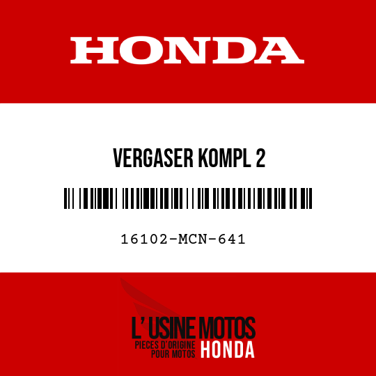 image de 16102-MCN-641 VERGASER KOMPL 2