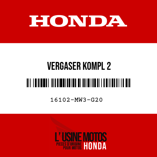 image de 16102-MW3-G20 VERGASER KOMPL 2