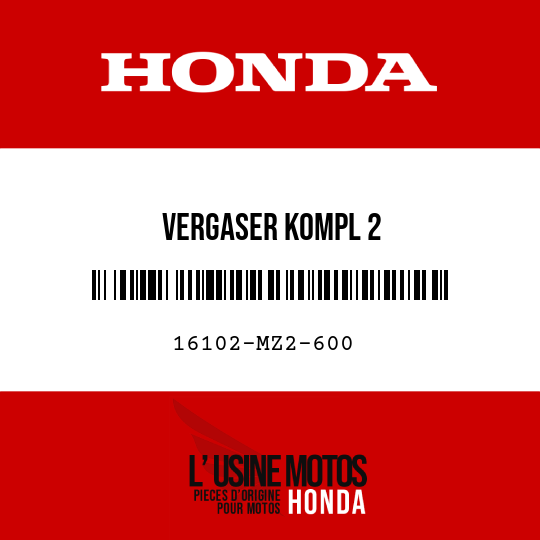 image de 16102-MZ2-600 VERGASER KOMPL 2