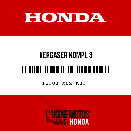image de 16103-MBZ-K31 VERGASER KOMPL 3