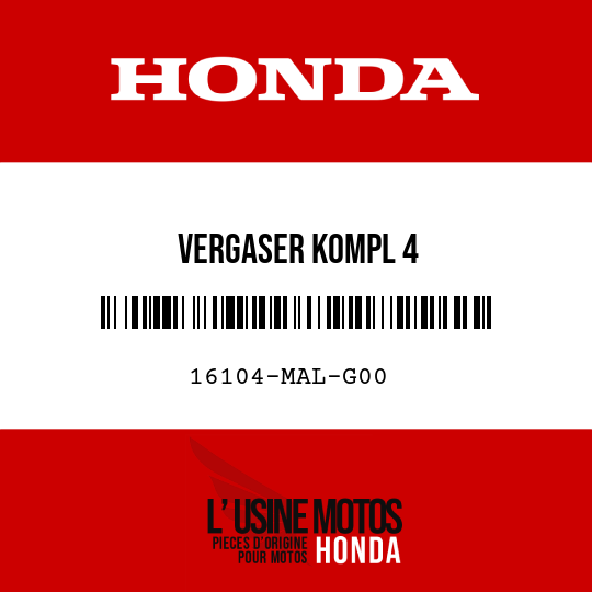 image de 16104-MAL-G00 VERGASER KOMPL 4