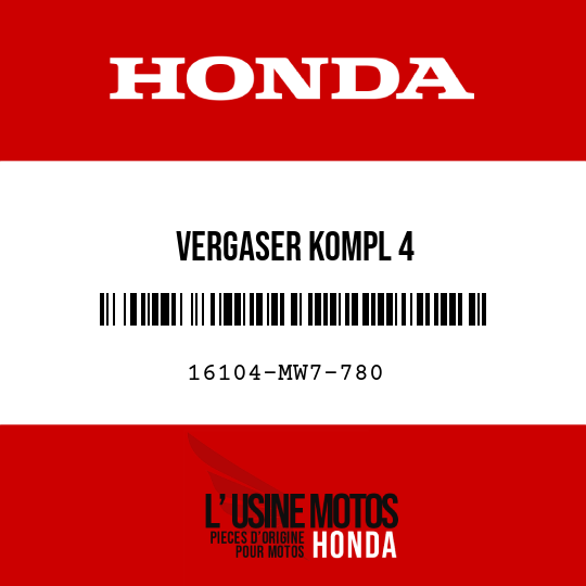 image de 16104-MW7-780 VERGASER KOMPL 4
