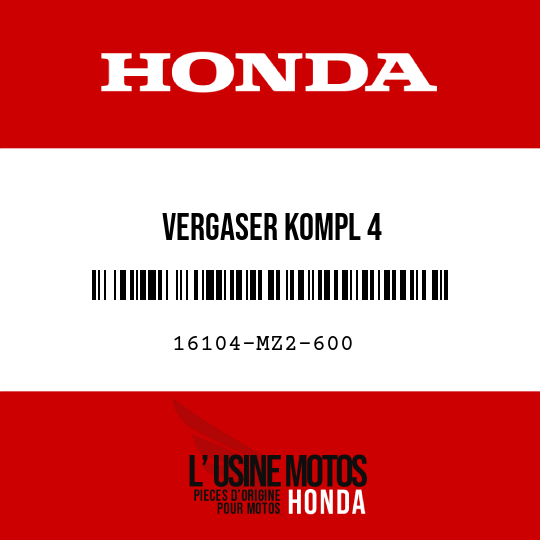 image de 16104-MZ2-600 VERGASER KOMPL 4