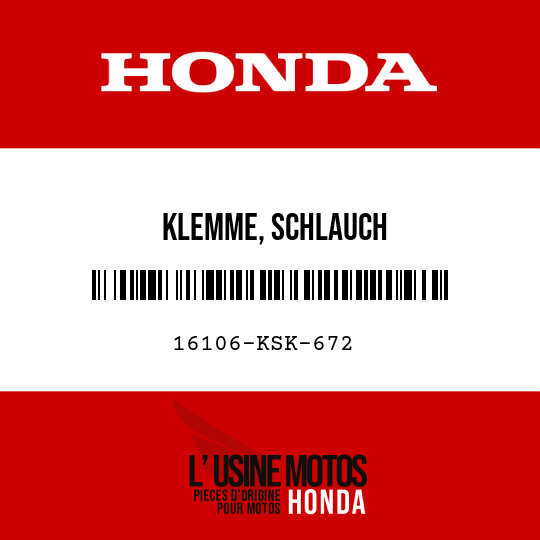 image de 16106-KSK-672 KLEMME, SCHLAUCH