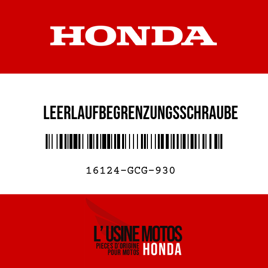 image de 16124-GCG-930 LEERLAUFBEGRENZUNGSSCHRAUBE