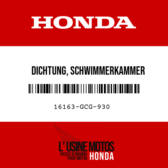 image de 16163-GCG-930 DICHTUNG, SCHWIMMERKAMMER